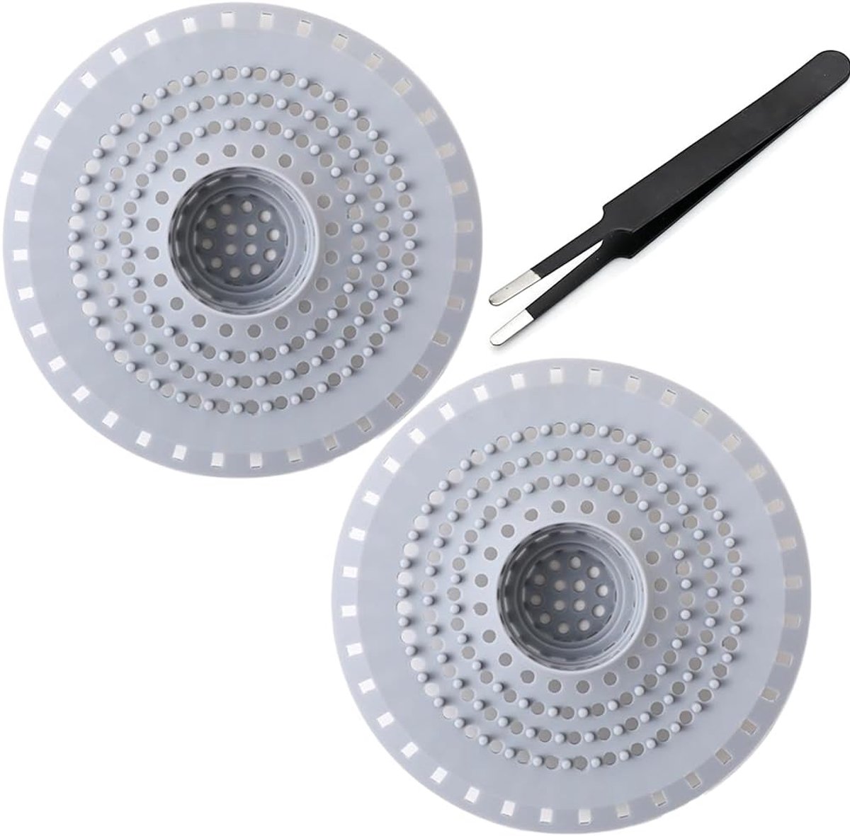 Afvoerzeef 2 stuks - siliconen - haarvanger - voor douche en wastafel - ShopVlot