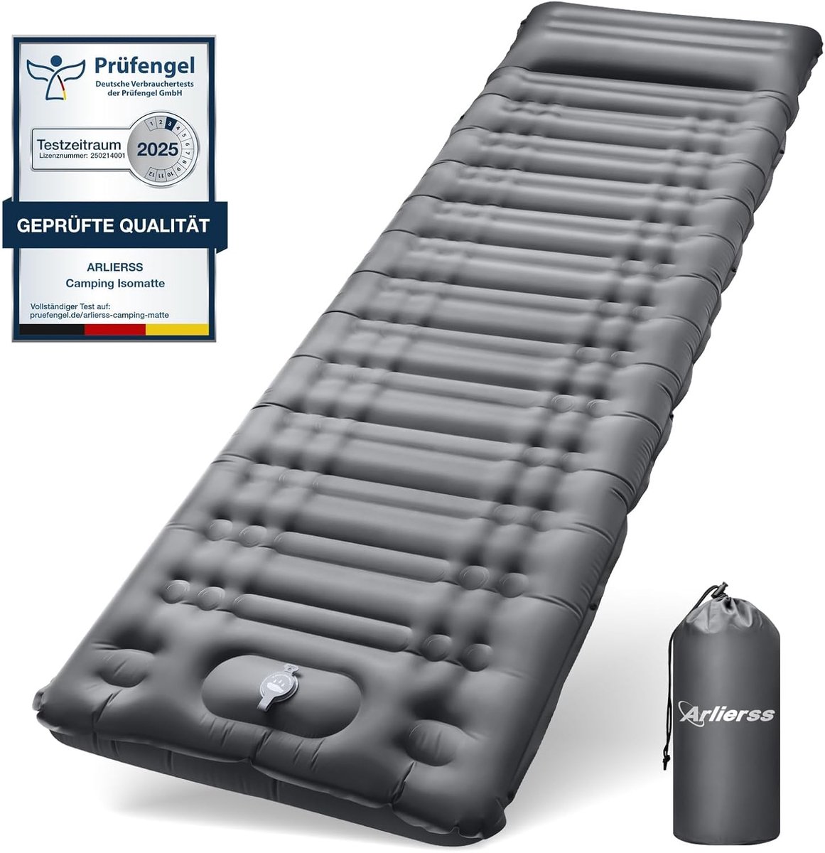 SnelShoppen - Zelfopblazend Luchtmatras 12 cm Hoog met Voetperspomp - Compacte en Lichte Slaapmat met Kussen voor Camping, Wandelen, Reizen en Strand