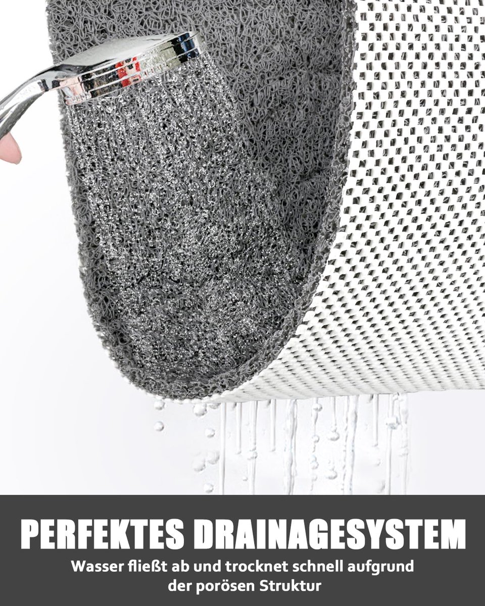 SnelShoppen - Extra Large Antislip Douchemat 80 x 100 cm - Veiligheid Badmat met Afvoergaten, Zachte Comfort PVC-Luffa Massage Douchemat, Sneldrogend
