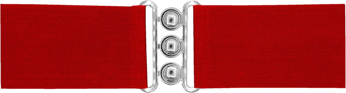 Elastische riem 7.5 cm - Echt leer, rood - Perfect voor damesoutfits - Comfortabele pasvorm - ShopVlot