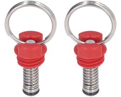 2 Stuks Vaatje Carbonatatie Deksel Overdrukventiel Rvs Homebrew Cornelius Corny Ball Lock Vaatje Overdrukventiel Vervanging Kit(Rood)