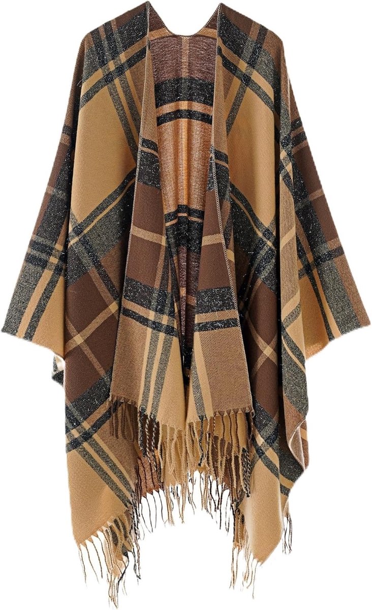 Sjaalwraps voor Dames, Zachte Open Front Poncho Cape Vest, Oversized Sjaaltrui voor Avond, Bruiloft, Feest, Reizen
