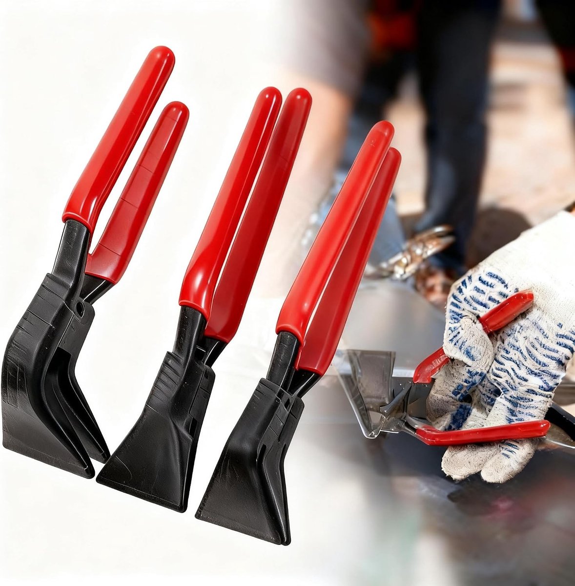 Set van 3 Vouwtangen voor Plaatbewerking - 0°, 45°, 90° Hoek - Ideaal voor Bending, Randen en Plaatwerk - Hoogwaardige Koolstofstaal, Lengte 280 mm, Breedte 60 mm