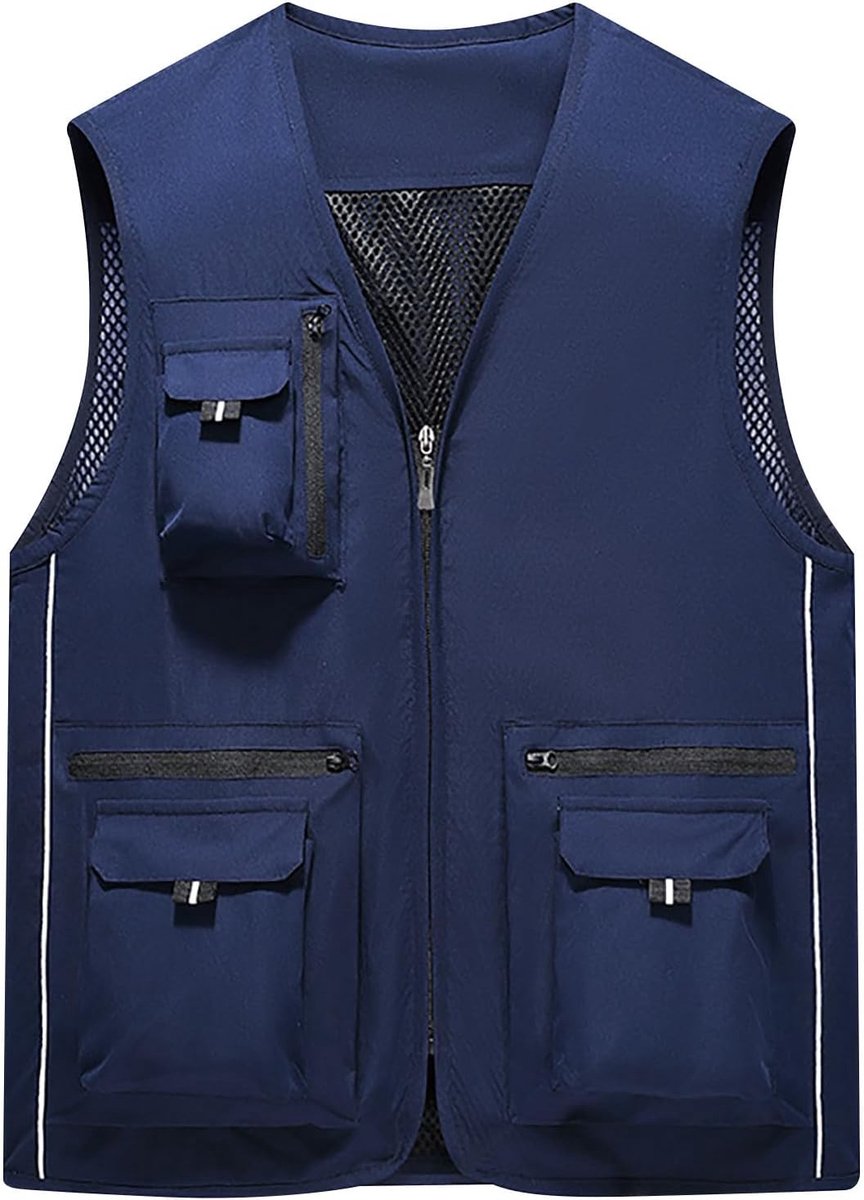 Casual solide vest jas opstaande kraag zakken zonder mouwen ritssluiting zak jas vest