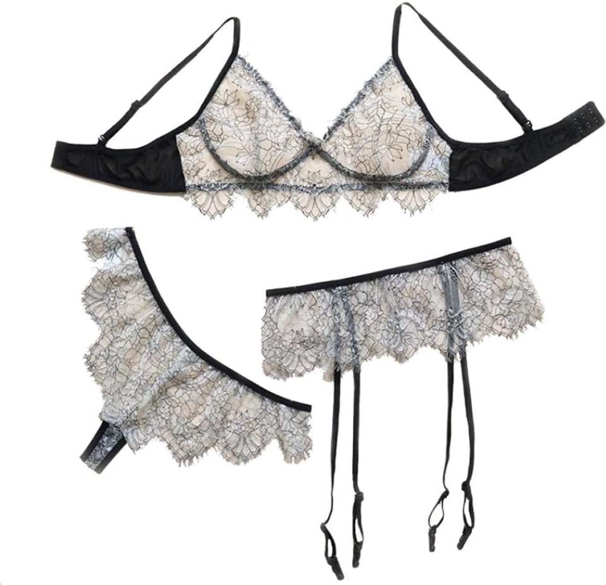 Babydolls, nachtjaponnen & negligés dames Vrouwen Sexy Ondergoed Kanten Transparante Kousenbanden Sexy Lingerie Voor Vrouwen set