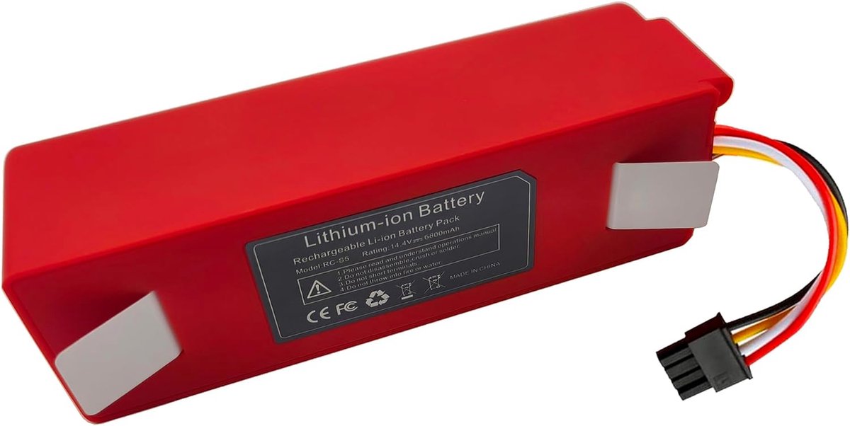 6800mAh Li-ion Vervangende Accu voor Roborock S7 S6 S5 S50 Max/MaxV/MaxV Ultra/Pure Robotstofzuiger Reserveaccu, voor Roborock Q5 Q7 Pro/Max+ Mijia 1e en 2e Generatie Accu