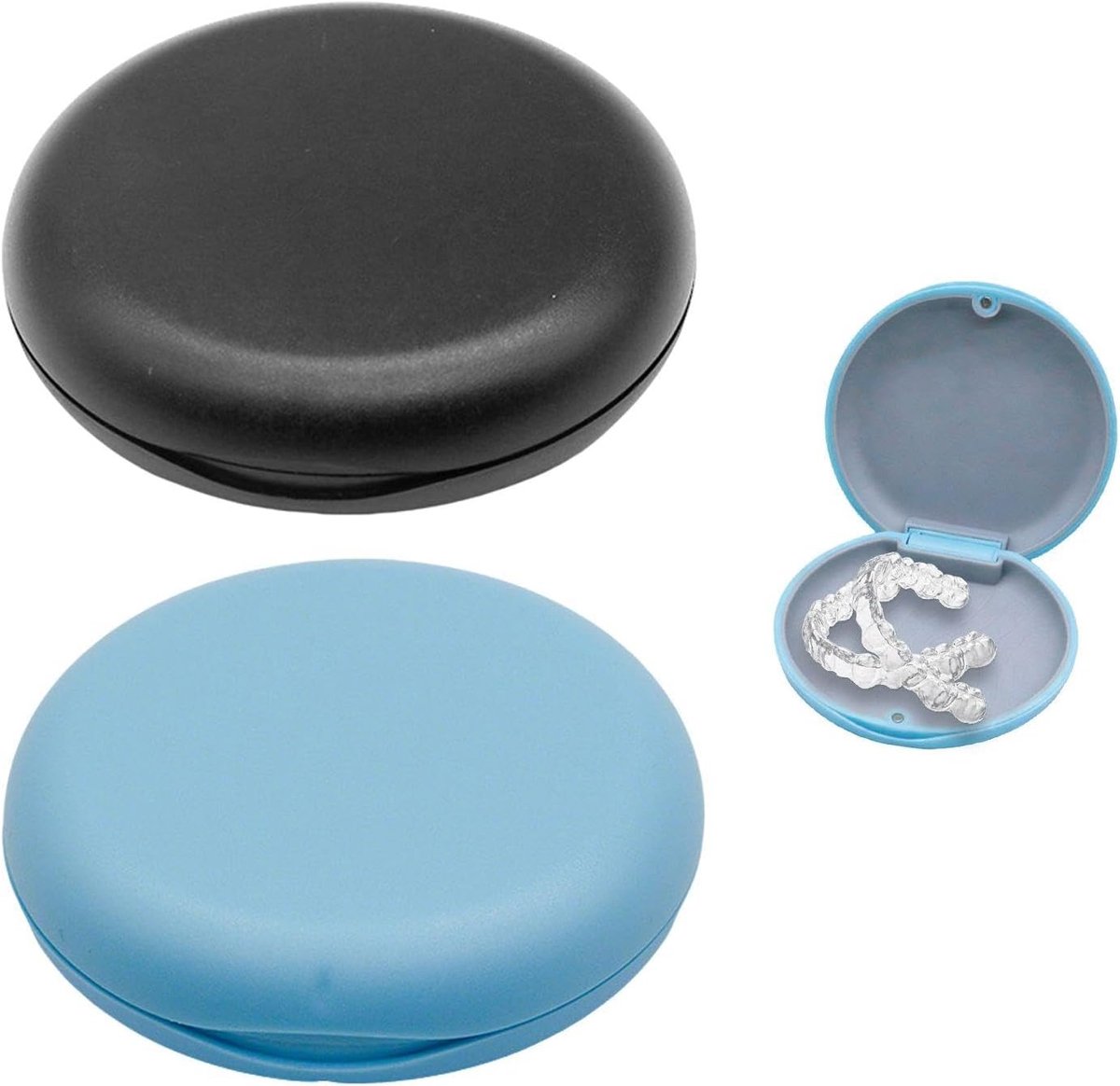 2 Magnetische Orthodontische Alveolaire Box Sets, Orthodontische Apparatuur Opbergdozen, Compact En Draagbaar, Unisex (Blauw, Zwart).