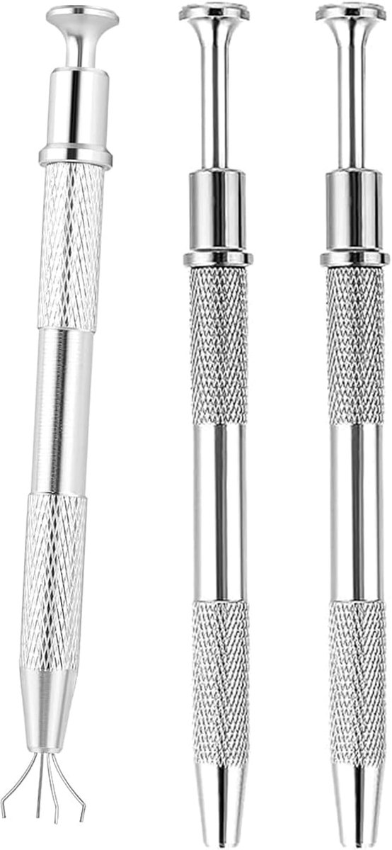 3-Pack Nail Art Pincet, Edelsteen & Strass Grabbers