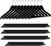Relaxdays 200x kledinghanger hout - broekhanger - klerenhanger - draaibare haak - zwart