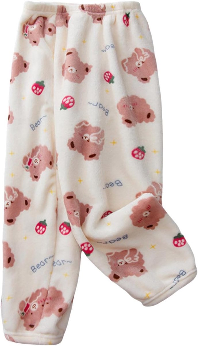 Winterbroek voor kleine kinderen, warme fleece broek met cartoon-print voor meisjes en jongens