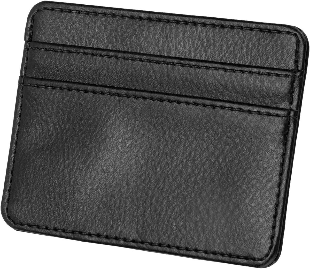 Zacht Leer Bankkaarthoes Unisex Slim Debit Wallet Sleeve voor Man Vrouw(zwart)