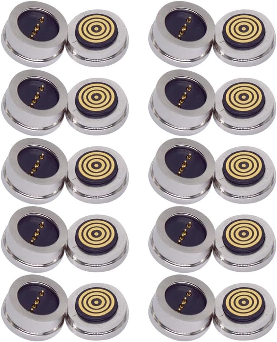 10 paar 4-pins ronde 360° blinde afzuiging waterdichte magnetische pogo pin aansluiting magnetische oplaadpoort