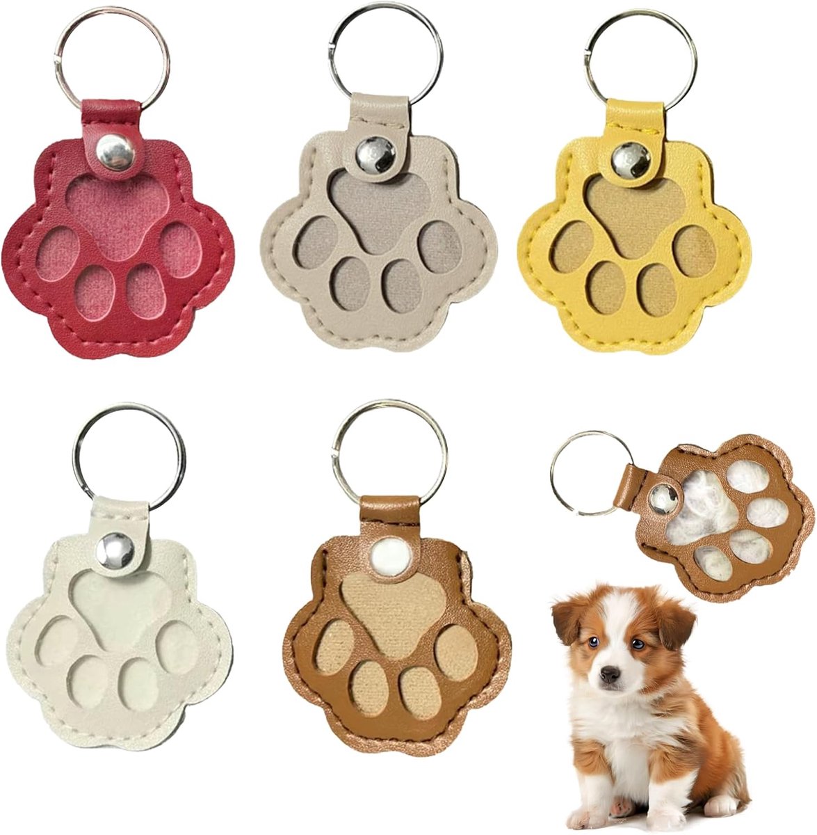 5 Stuks Hondenverzamelaar Sleutelhanger - Herinnering aan je Hond met Dierenhaar Hanger - Transparante Opbergruimte voor Dierenhaar, Compact en Duurzaam - Herinnering aan je Huisdier