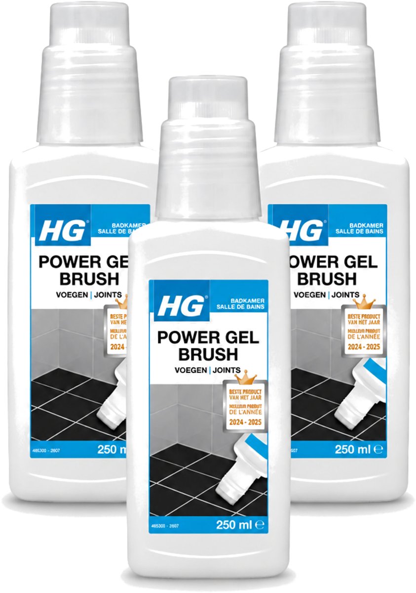 3 x HG - Badkamer - Voegenreiniger - Power Gel Borstel - 250 ml - Voordeelverpakking - 3 stuks