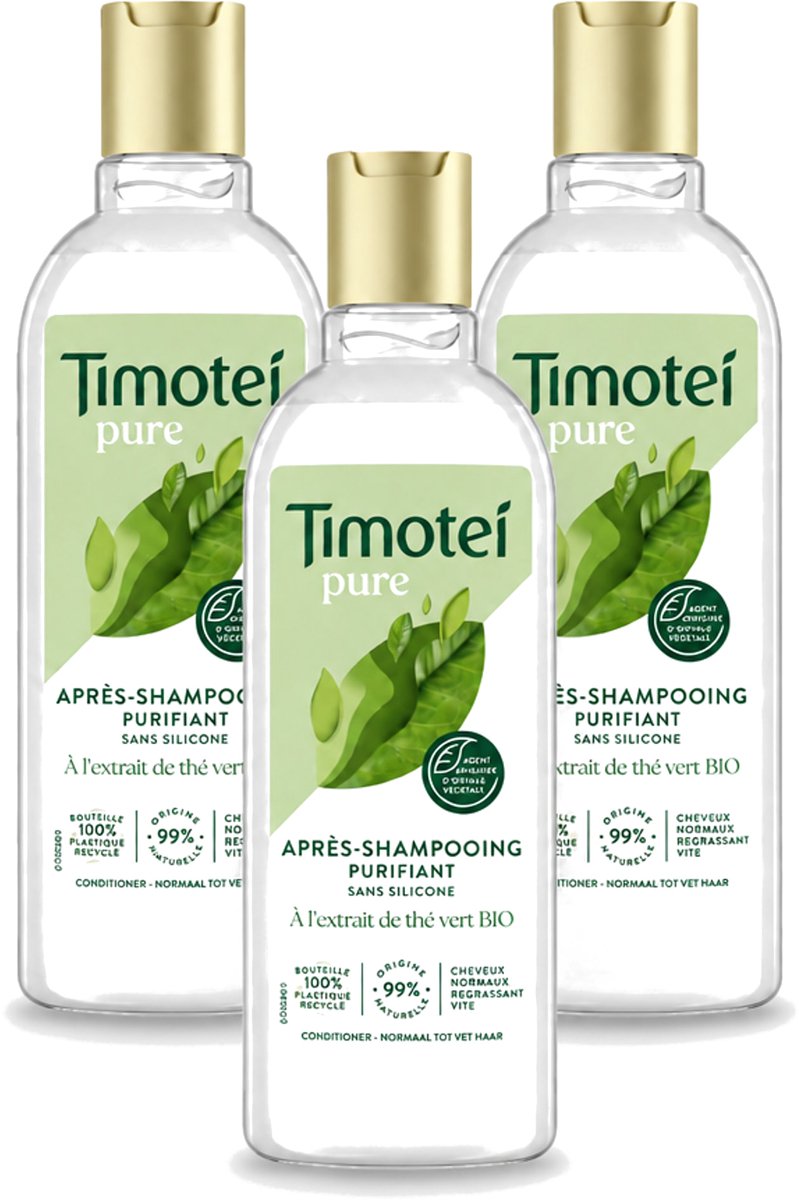 3 x Timotei Conditioner - pure groene thee - 300 ml - Voordeelverpakking - 3 stuks