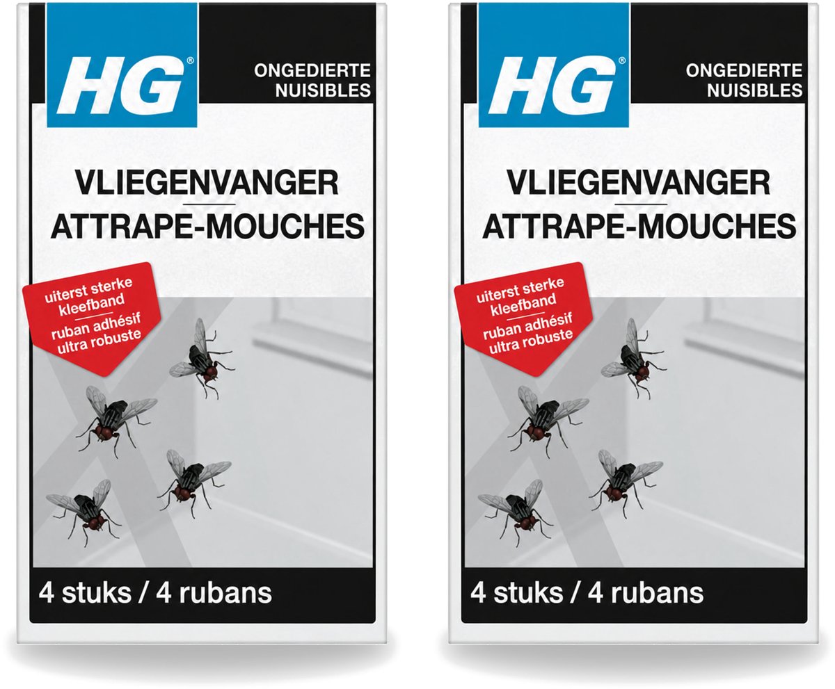 2 x HG X - Vliegenvanger - Sterke Kleefband - 4 Vliegenvangers - Bulkverpakking - 2 stuks