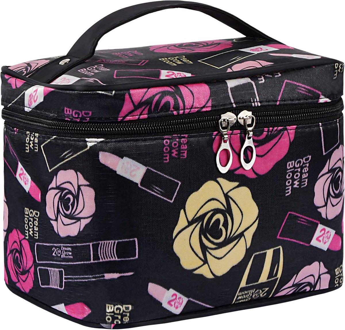 Tas met grote capaciteit voor dames, reizen, toilettas, make-uptas, waterdicht, voor vrouwen en meisjes, Meerkleurig, Reizen