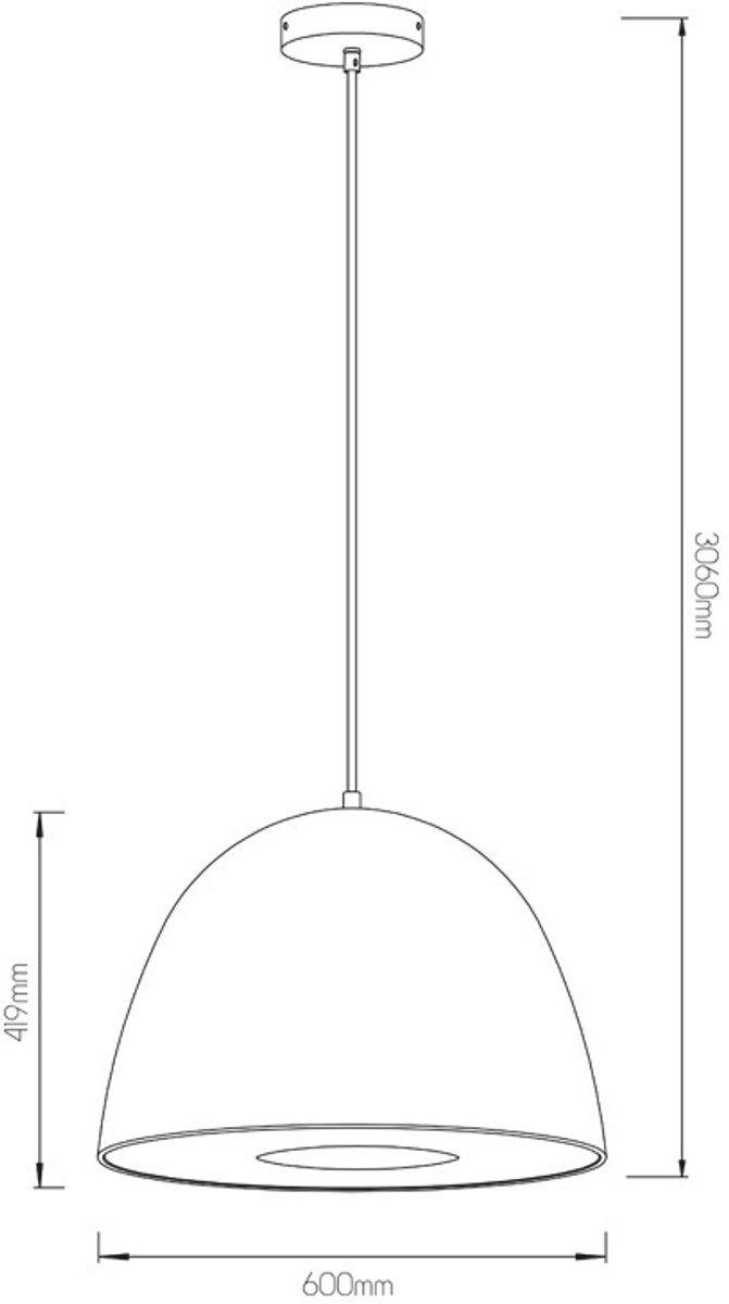 NOBU pendellamp, aluminium en acryl, wit, diameter 600mm, E27-fitting (lichtbron niet inbegrepen), kabel 300cm, IP20