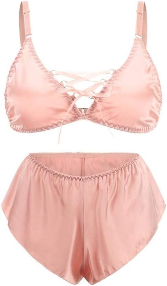 Lingerie voor dames sexy nachthemd lingerie nachtkleding Kant met stringVrouwen Sexy Erotische Lingerie Ondergoed Zijde Satijnen Pak Pyjama Nachtkleding Lingerie Sexy Erotische Porno