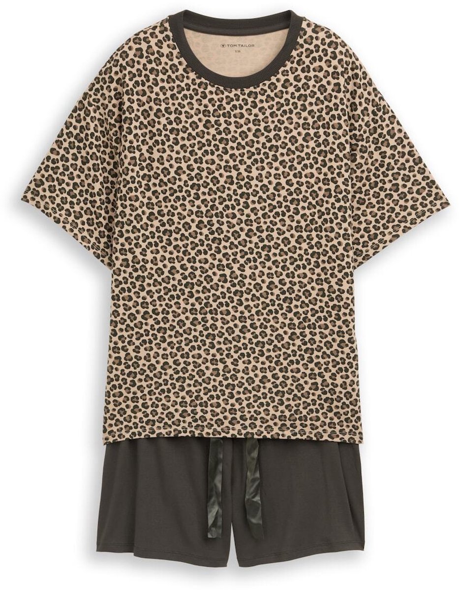 Tom Tailor Pyjamaset met luipaardprint - braun-mittel-Allover