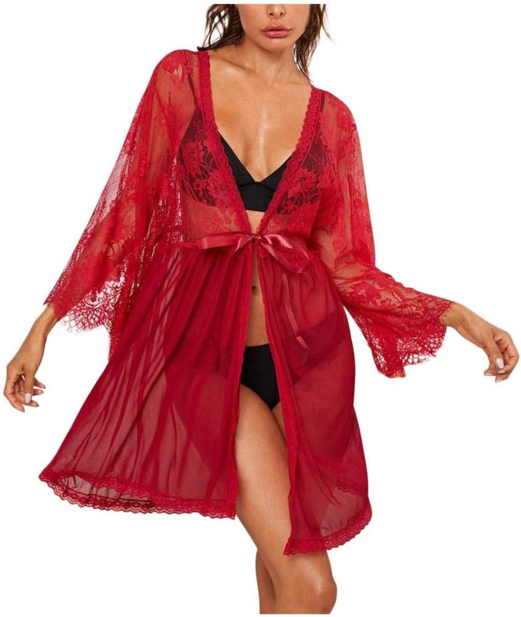 Dames Sexy Erotische Lingerie Transparant Kanten Ondergoed Hol Nachtkleding Porno Sex Kostuum Borduurwerk