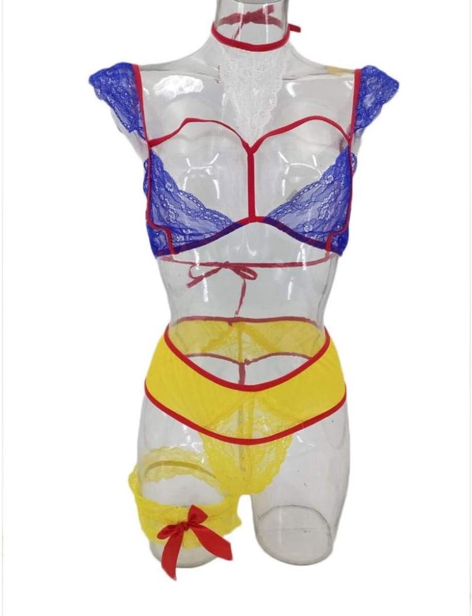 Babydolls, nachtjaponnen & negligés dames Sexy Lingerie Vrouwen Kanten Beha G-string Verleiding Cosplay Perspectief Ondergoed Erotische Porno Nachtkleding