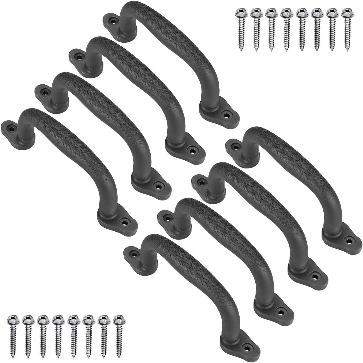 8 stuks klimhandgrepen, 18 cm antislip solide speeltuin handgrepen klimframe grijper voor schommel set/speelset/speelhuis/speelpark/binnen buiten aap bars/boomhut/stapelbed, zwart