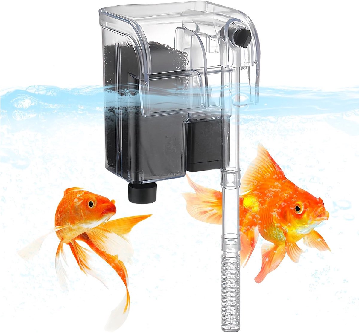 Aquarium buitenfilter: 250 l/u instelbare aquarium buitenfilter Aquarium voor 30/60-liter aquaria, buitenfilter wandgemonteerd aquariumfilter voor aquarium, doorstroming buitenfilter voor