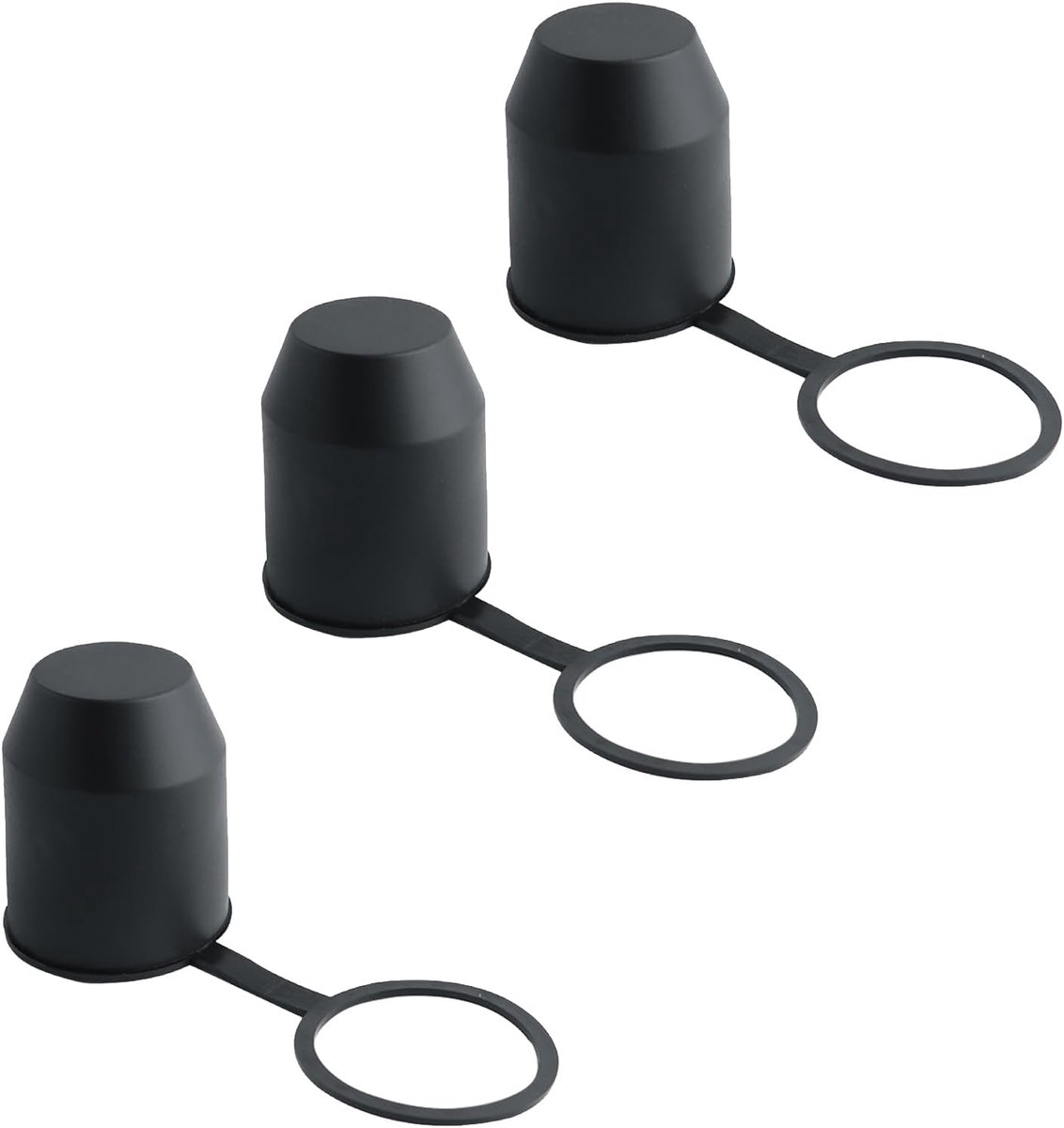 Afdekkingsset voor trekhaak, 3 stuks beschermkappen voor trekhaak, waterdichte afdekking, trekhaak, stofdicht, voor voertuigen en caravans (zwart)