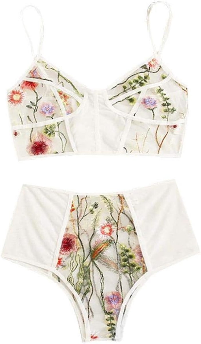 Lingerie & ondergoed Vrouwen Lace Sexy Lingerie Ondergoed Borduren Hol Draadloze Beha Slips Nachtkleding Porno Kostuum