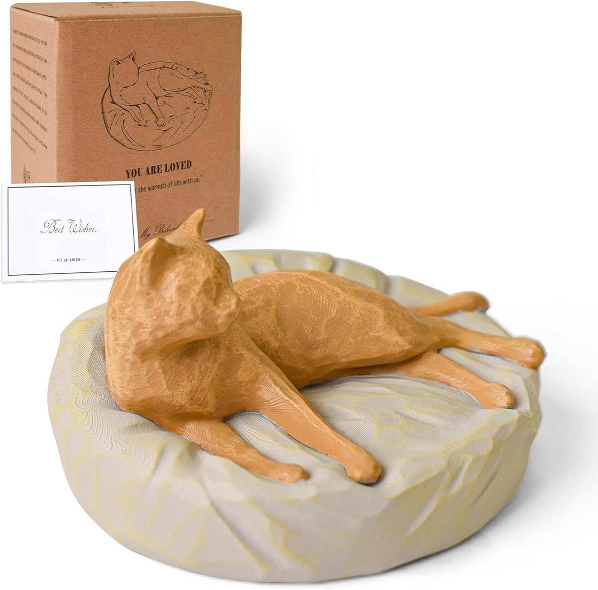 Oranje kat decor beeldjes herdenking geschenken voor verlies van