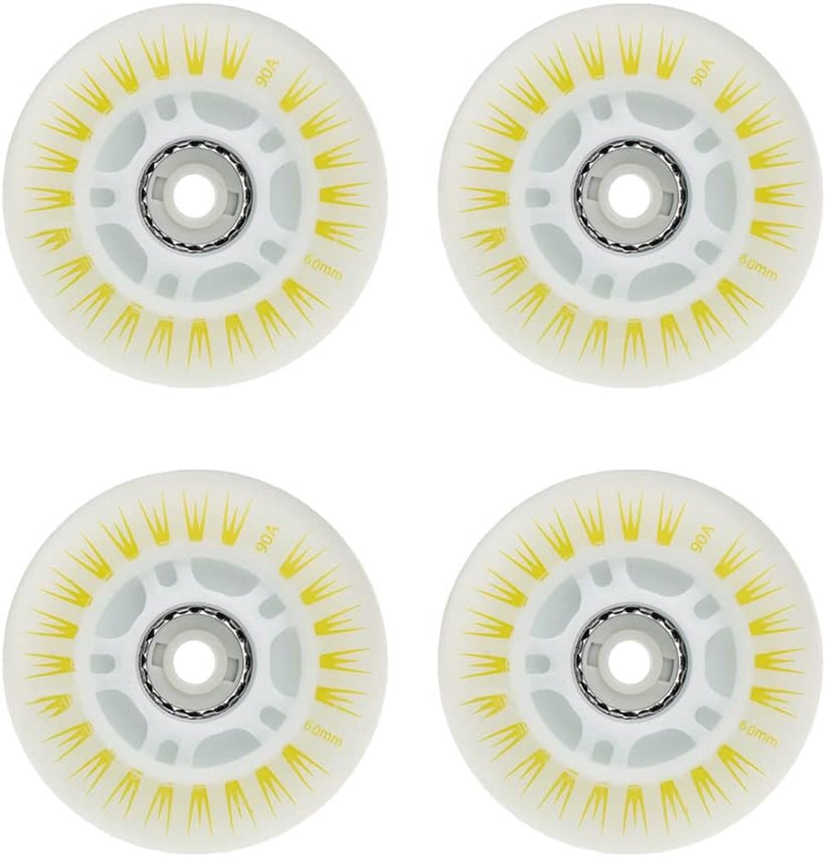 Wielen met LED, duurzame lichtgevende heldere wielen voor glijden, 60mm, geel