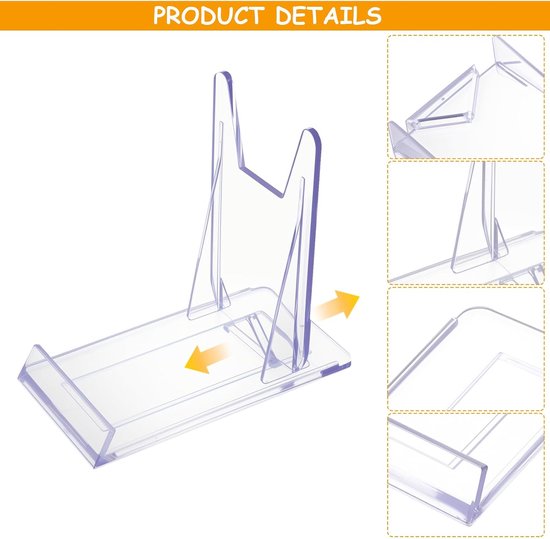 12 stuks acryl standaards bordstandaards kunststof standaards, verstelbare bordhouders, mini schildersezel voor boekstandaards, kaartstandaards, muntstandaards, ansichtkaartstandaards — afbeelding 4