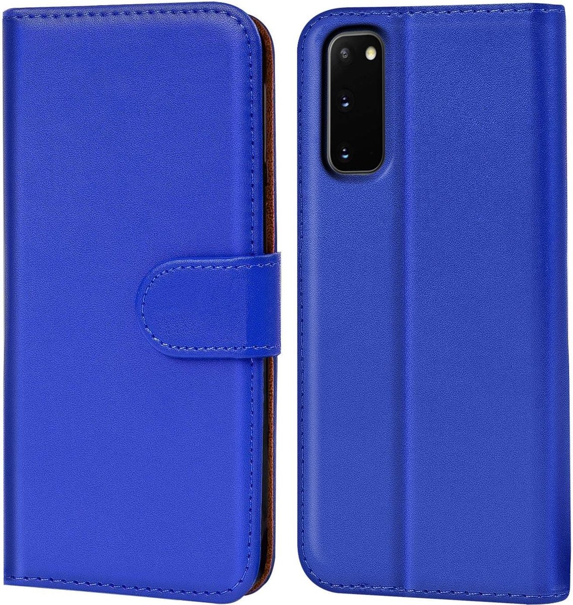 Flip Cover voor Galaxy S20, Stand en magneetfunctie als portefeuille compatibel met Samsung Galaxy S20 Case met kaartenvak PU Leer 6.2 inch, Blauw