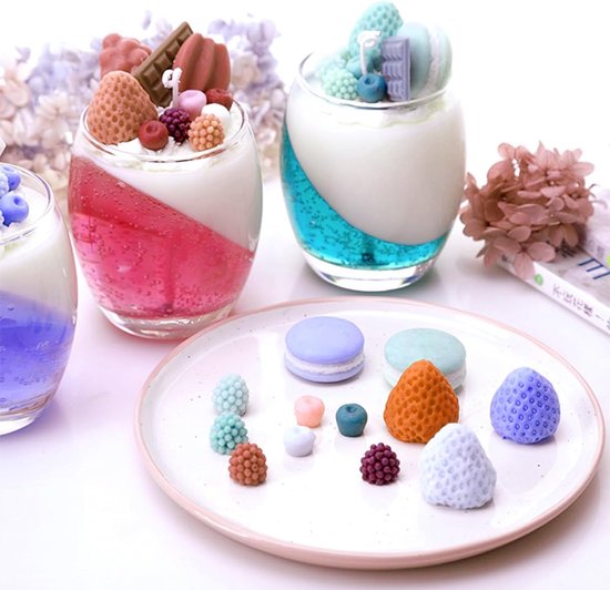 Mallen Siliconen Aardbei Vorm Chocolade Koekje Voedsel Mallen Macaron Moerbei Bosbes Was Smelt Bad Bom Mallen voor Gelei Cupcake Kaars Decoreren — afbeelding 4