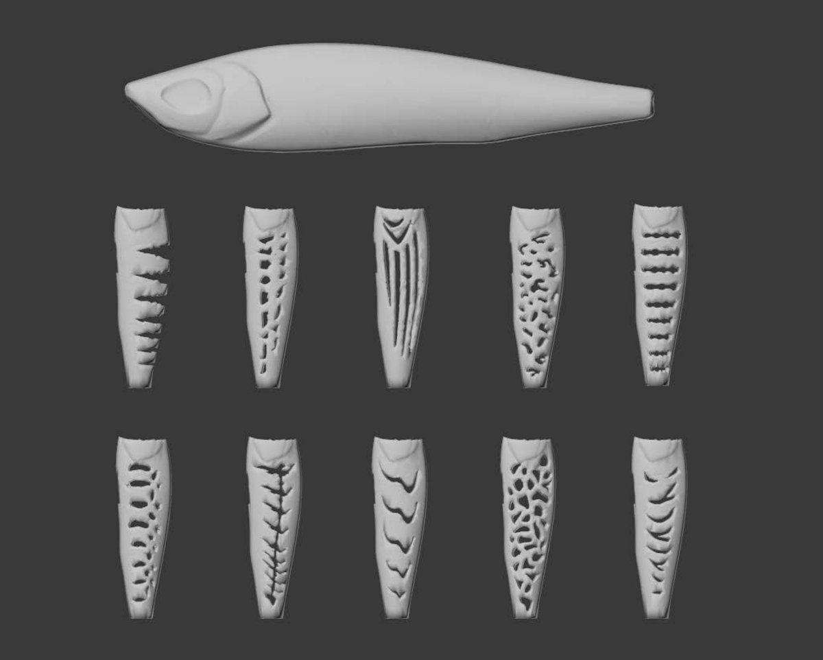 Plastic 3D Stencil Vissen Lokken Crankbait Jerkbait Lipless Topwater (SUPM708)