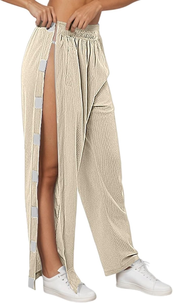 Broek Vrouwen Zomer Brede Hoge Taille Vloeiend Katoen Casual Lichtgewicht met Zakken Chic Strand Bohemian Losse Rechte Mode A69