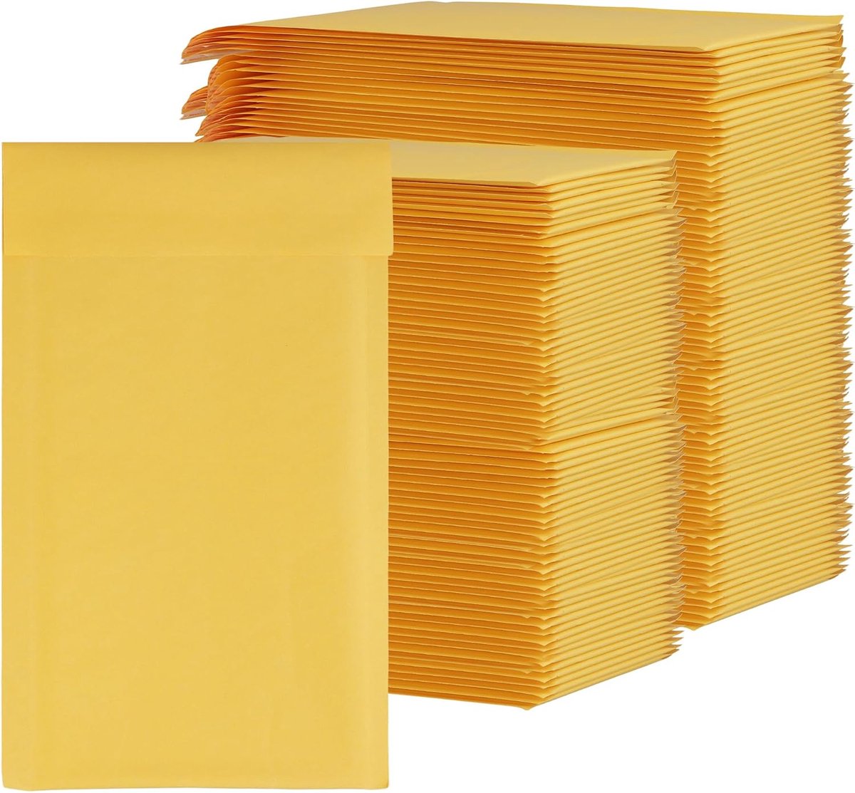 120 stuks gevoerde enveloppen, 15 x 29 cm, geel, luchtkussenenveloppen, voor verzending, brieven, sieraden