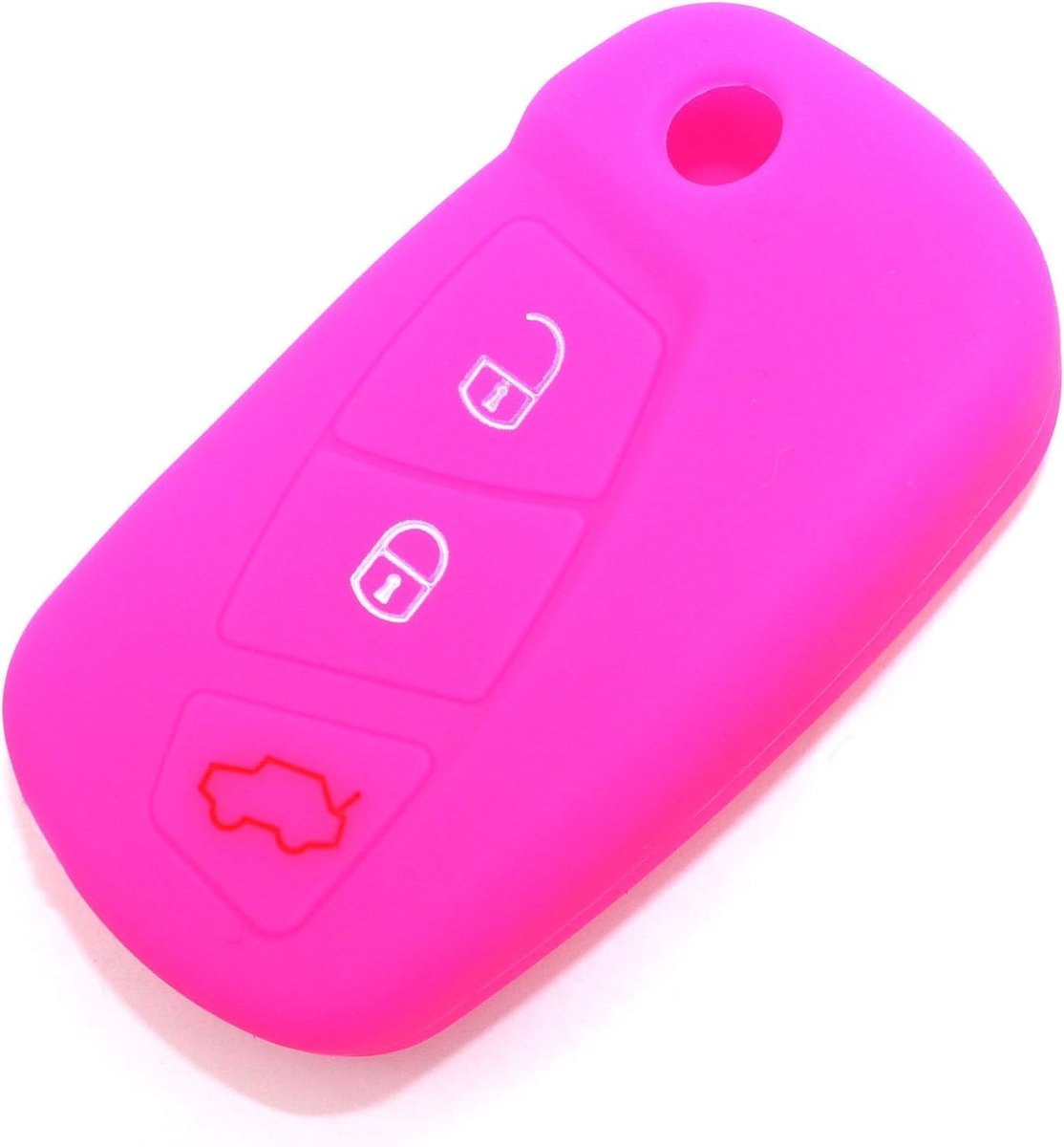 Autosleutelhoes compatibel met Ford 3 knoppen Roze