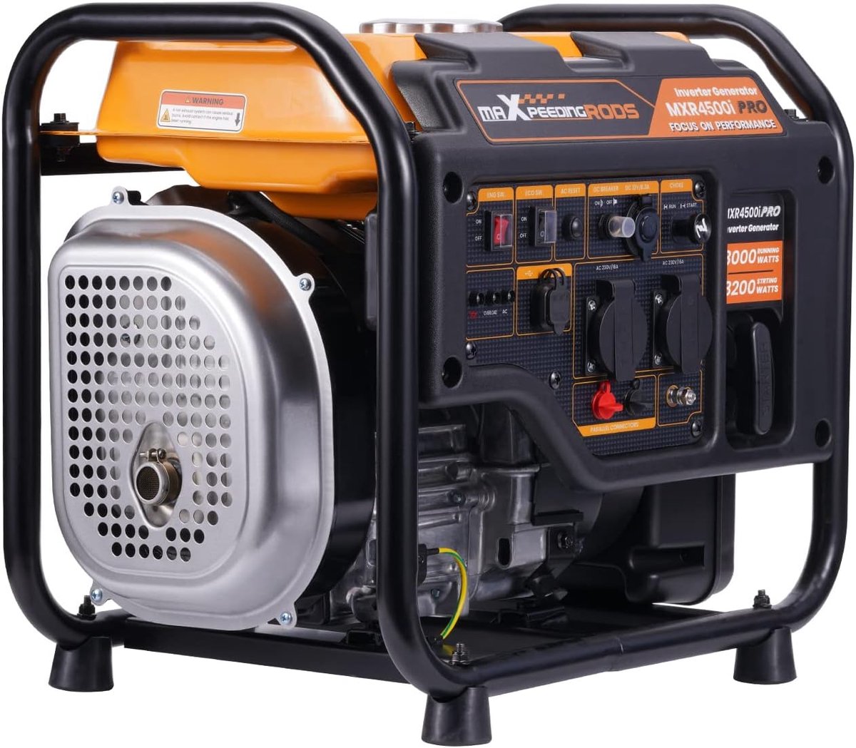 3200 W Omvormer Benzine Generator met Licht - Compact 48 × 34.5 × 42.7 cm | Industrohome