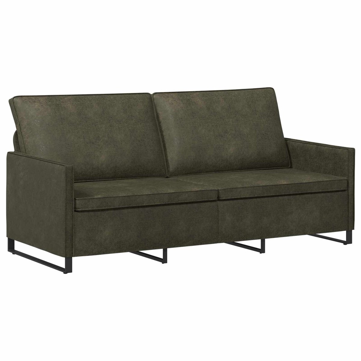 vidaXL 3-zits - sofa - Leger - Groen - 190 - x - 81 - x - 82 - cm - Kunstsuède - stof Legergroen