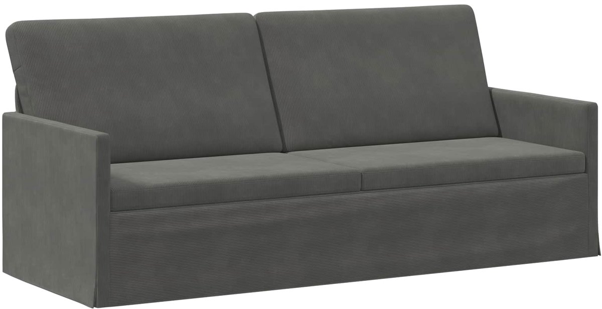 vidaXL 3-zits - sofa - Donkergrijs - 190 - x - 81 - x - 82 - cm - Corduroy - stof