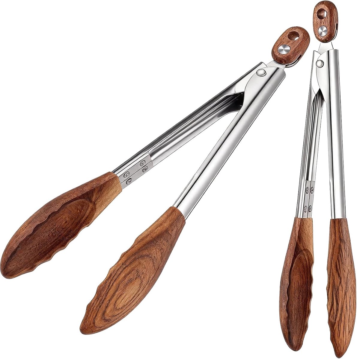 2 stuks walnoot houten keukentang 28 cm salade serveertang hout tip kookgerei voor flippen hamburgers grillen serveren salade