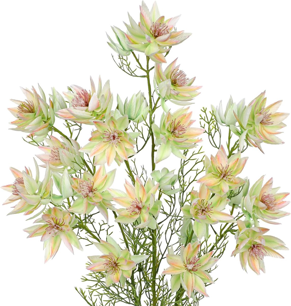 Kunstbloemen Serruria Florida Zijde Faux Bloemen Lange Stengels Kunstmatige Serruria Blozende Bruid Spray Bloem voor Bloemstukken Wit Geel Nep Bloem voor Home Decor