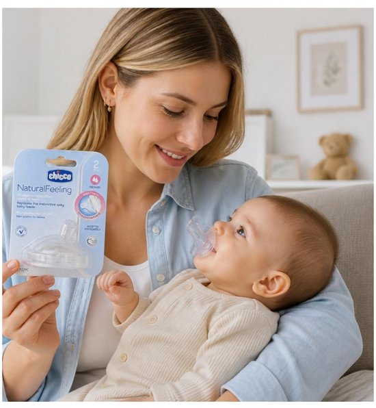 Chicco Fopspeen 2m+ Gebogen Siliconen Transparant van Chicco — afbeelding 5