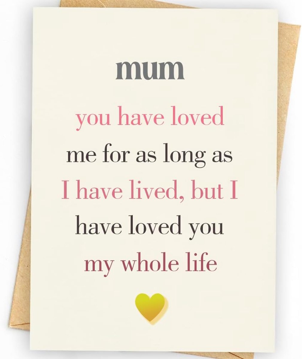 Cadeau voor Mama, Verjaardagskaart voor Mama, Fijne Moederdag Kaart, Ik hou van jou Mama Kaart