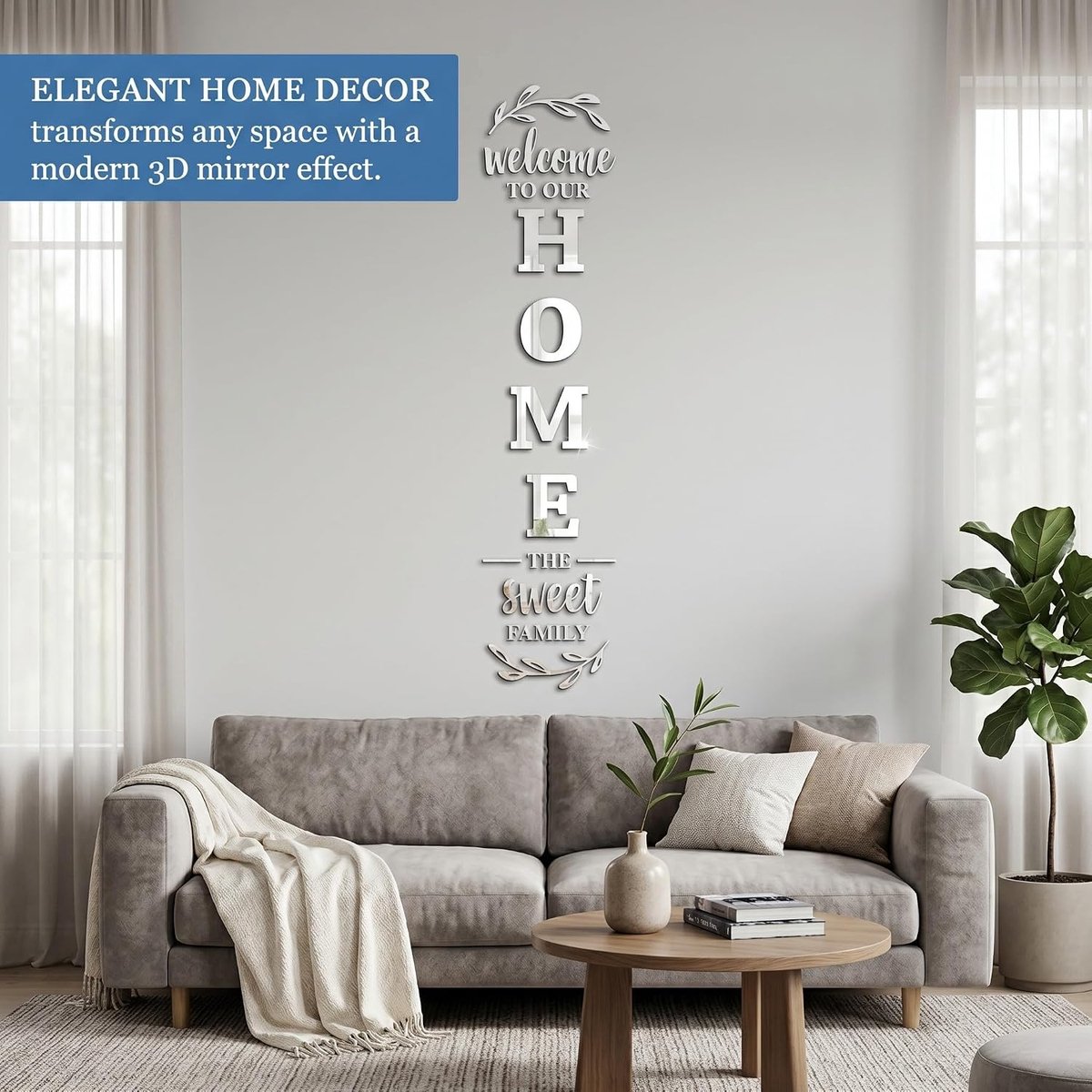 Wandspiegel, decoratieve muursticker met spiegel voor thuis, ideaal voor de entree of de achtergrond van de muur.