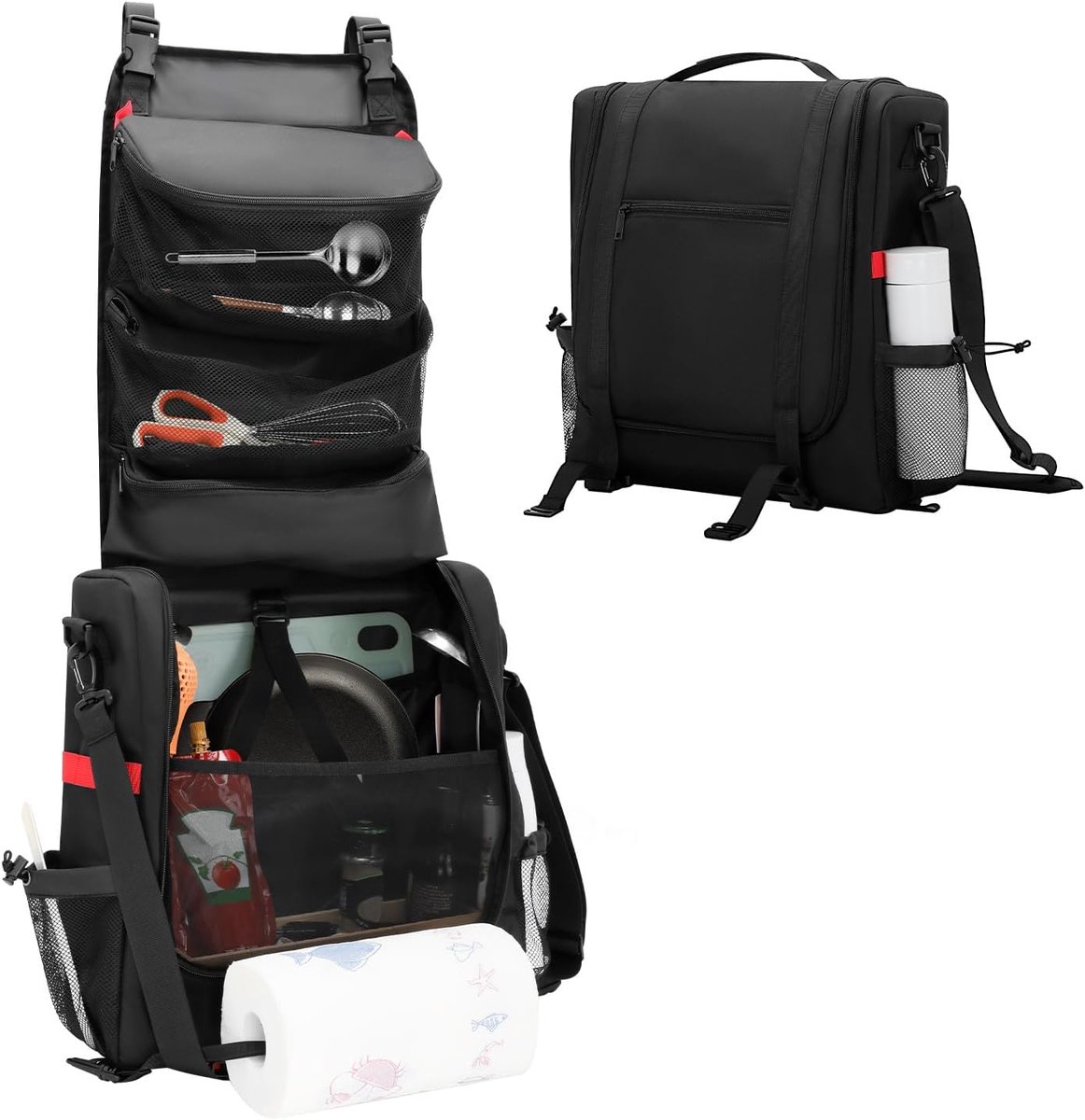 Grote campingkeukenorganizer met keukenrolhouder - ShopVlot