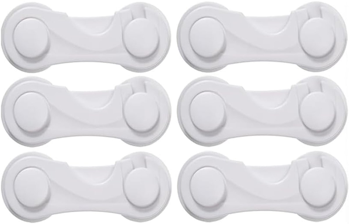 6 stuks plastic kastsloten kindersloten voor kasten ladedeur, koelkastsloten voor kinderen, sterke zelfklevende - ShopVlot