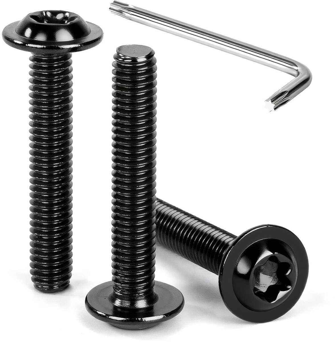 Tunejoy Lens Head Screws with Flansch Trox M6 x 35mm Black Hex Socket Socket Stainless Steel Flansch Screws with Full - ShopVlot